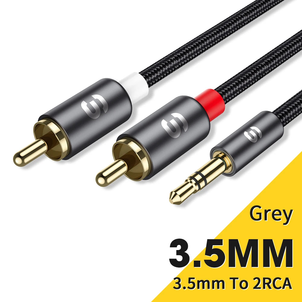 Essager RCA Audio Cable Stereo 3.5mm to 2RCA Cable Male To Female AUX RCA Jack Y Splitter For Amplifier Audio Home Theater Wire