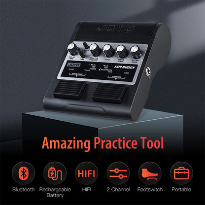 JOYO JAM BUDDY Portable Guitar Amplifier & Pedal 2 in 1 Rechargeable Bluetooth Guitar Practice Amp with Footswitch