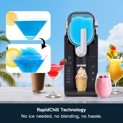 88 Oz. Black Slushy Machine Frozen Drink Maker with Touch Screen, 6 Preset Programs, Self-Cleaning, No Ice Required