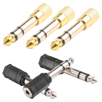 Better Quality 6 Pieces Headphone Adapter 6.35 mm(1/4 inch) Male to 3.5 mm(1/8 inch) Female Stereo Audio Earphone Jack Adapter,