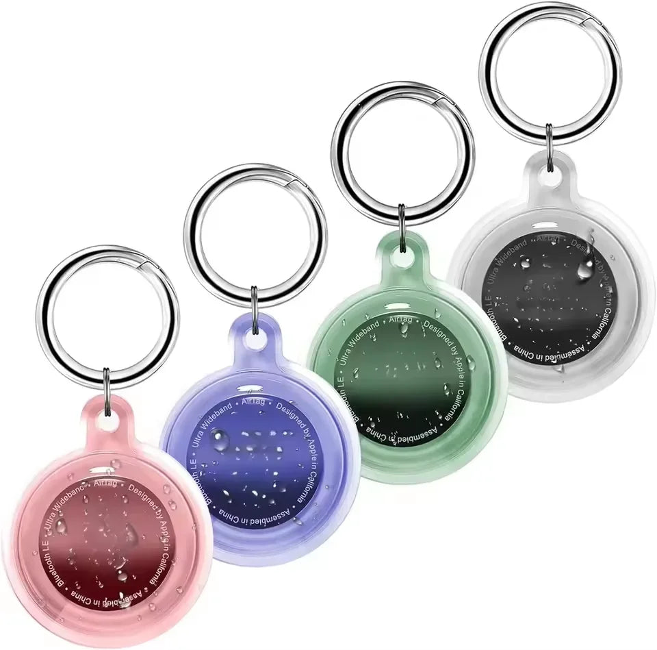 4/2/1 Pack Airtag Keychain Waterproof Air Tag Holder Case Compatible with Apple AirTag Case for Dog Cat Collar Tracker Key Ring