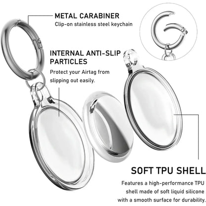 4/2/1 Pack Airtag Keychain Waterproof Air Tag Holder Case Compatible with Apple AirTag Case for Dog Cat Collar Tracker Key Ring