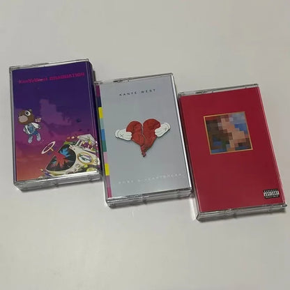 Rap Kanye West Graduation Music Tape My Beautiful Dark Twisted Fantasy Album 808s Heartbreak Cassettes