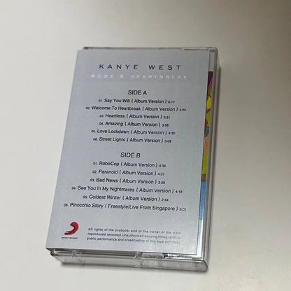 Rap Kanye West Graduation Music Tape My Beautiful Dark Twisted Fantasy Album 808s Heartbreak Cassettes