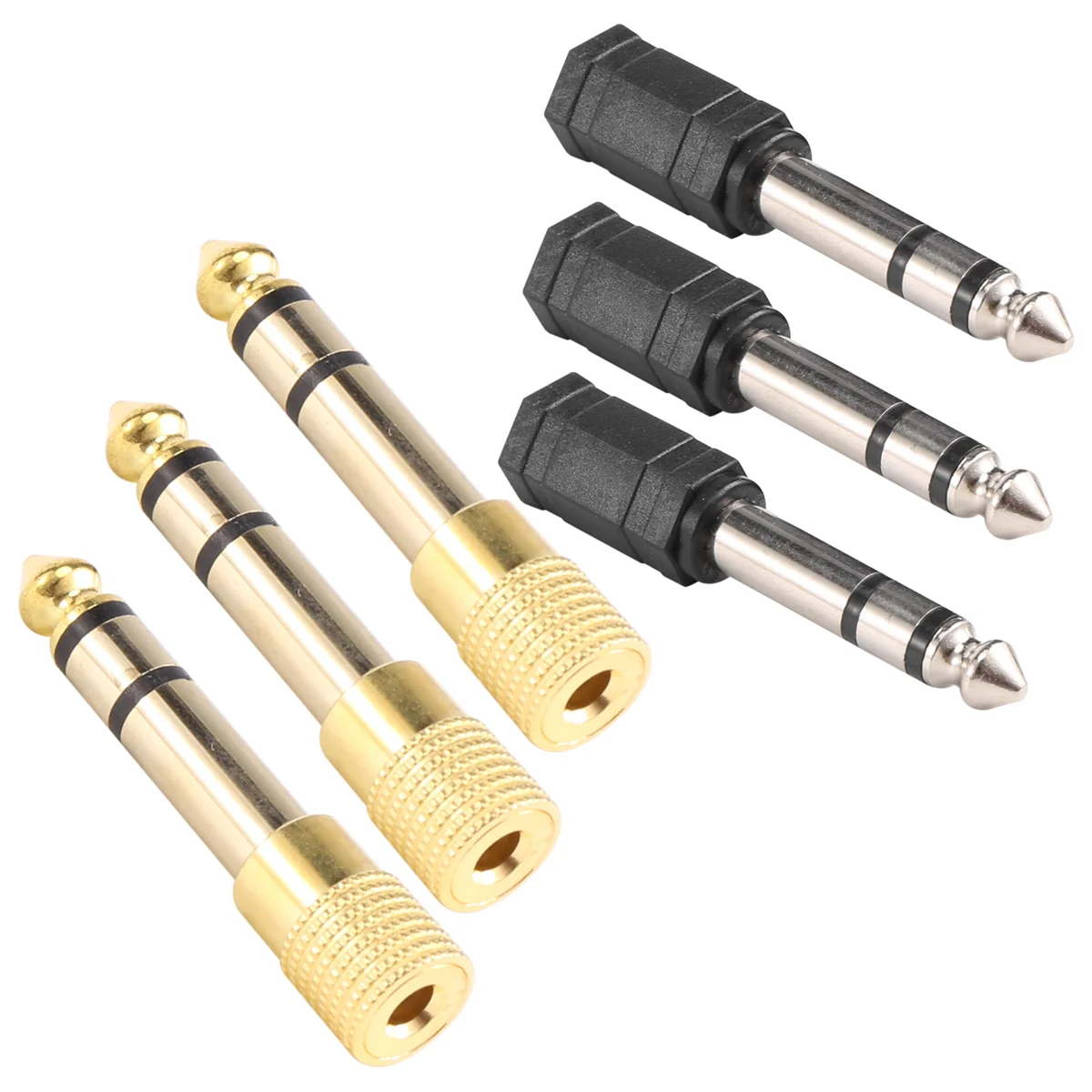 Better Quality 6 Pieces Headphone Adapter 6.35 mm(1/4 inch) Male to 3.5 mm(1/8 inch) Female Stereo Audio Earphone Jack Adapter,