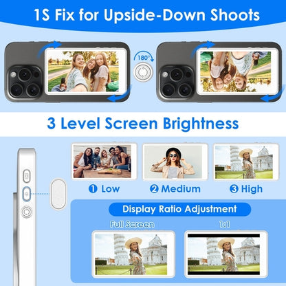 Vlog Selfie Monitor Screen Magnetic Rear Camera Phone Monitor Wireless