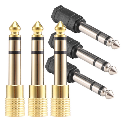 Better Quality 6 Pieces Headphone Adapter 6.35 mm(1/4 inch) Male to 3.5 mm(1/8 inch) Female Stereo Audio Earphone Jack Adapter,