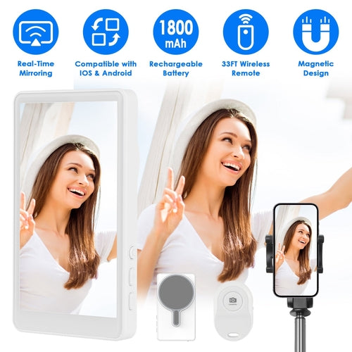 Vlog Selfie Monitor Screen Magnetic Rear Camera Phone Monitor Wireless