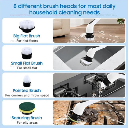 9 in 1 Cordless Electric Spin Scrubber Rechargeable