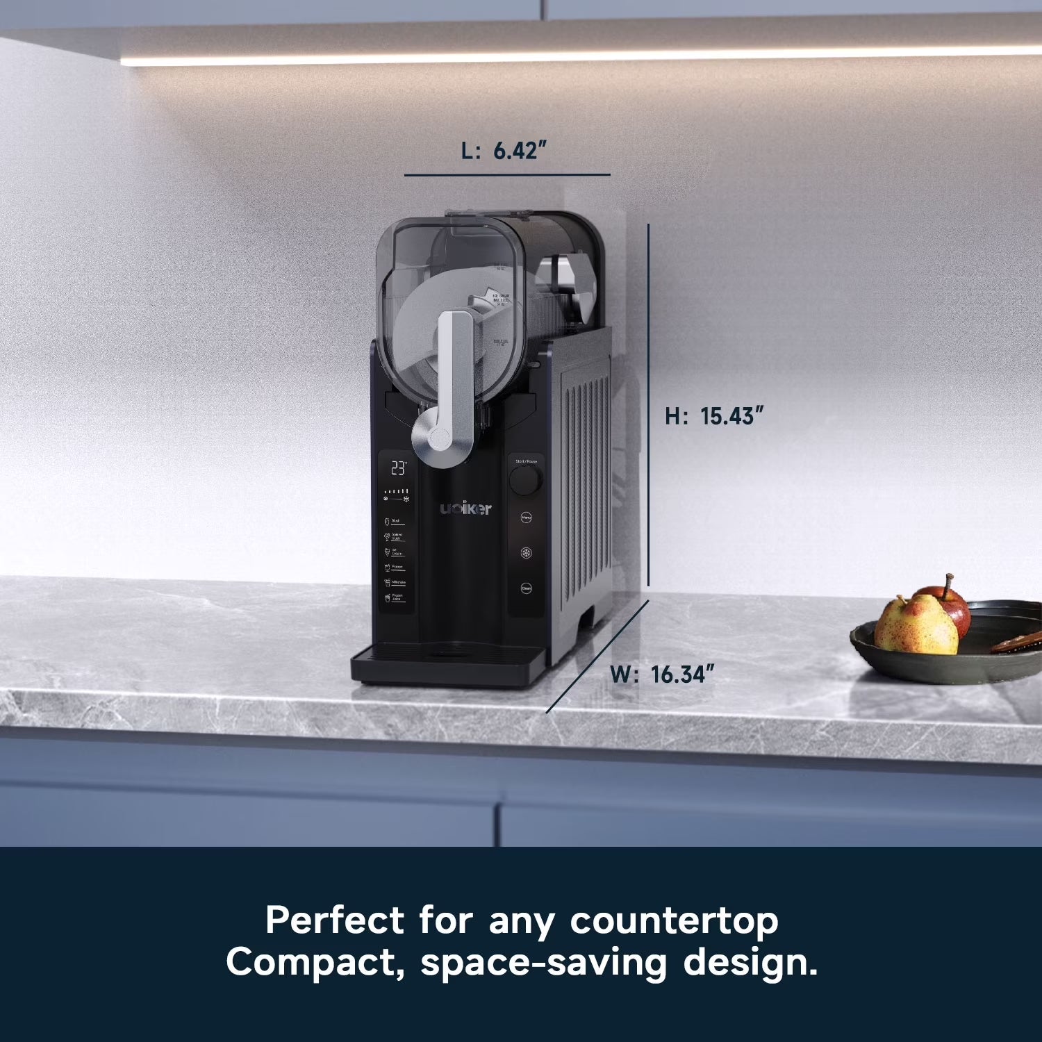 88 Oz. Black Slushy Machine Frozen Drink Maker with Touch Screen, 6 Preset Programs, Self-Cleaning, No Ice Required