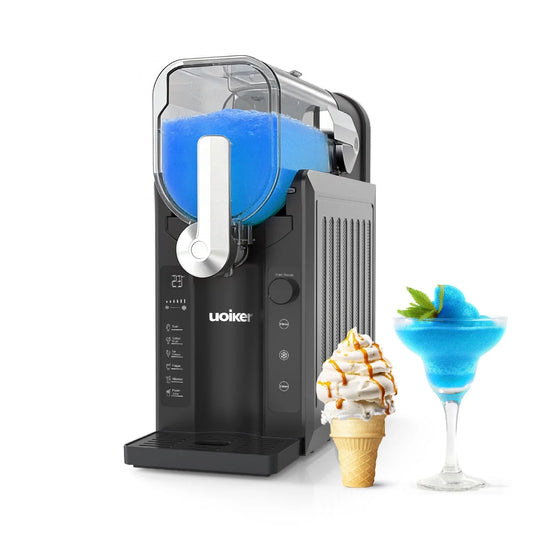 88 Oz. Black Slushy Machine Frozen Drink Maker with Touch Screen, 6 Preset Programs, Self-Cleaning, No Ice Required